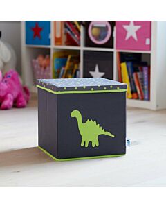  Úložný Box Na Hračky S Krytom Šedý Zelený Dinosaurus