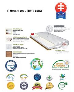  Matrac Latex-Pena-Kokos - Silver Active