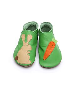  Chlapčenské Kožené Topánočky Rabbit Carrot On Green